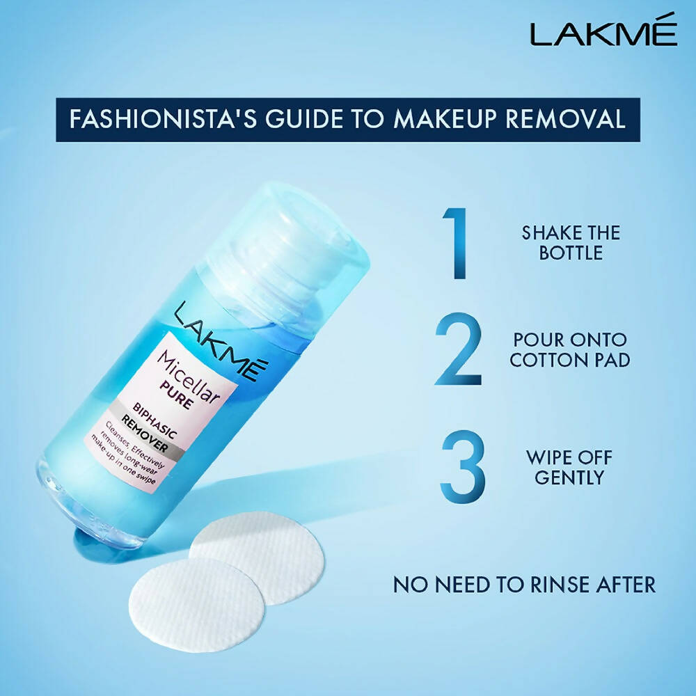 Lakme Micellar Water Bi-Phasic Make-up Remover - Swadesiicart