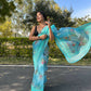 Vamsee Sky Blue Organza Saree - Swadesiicart