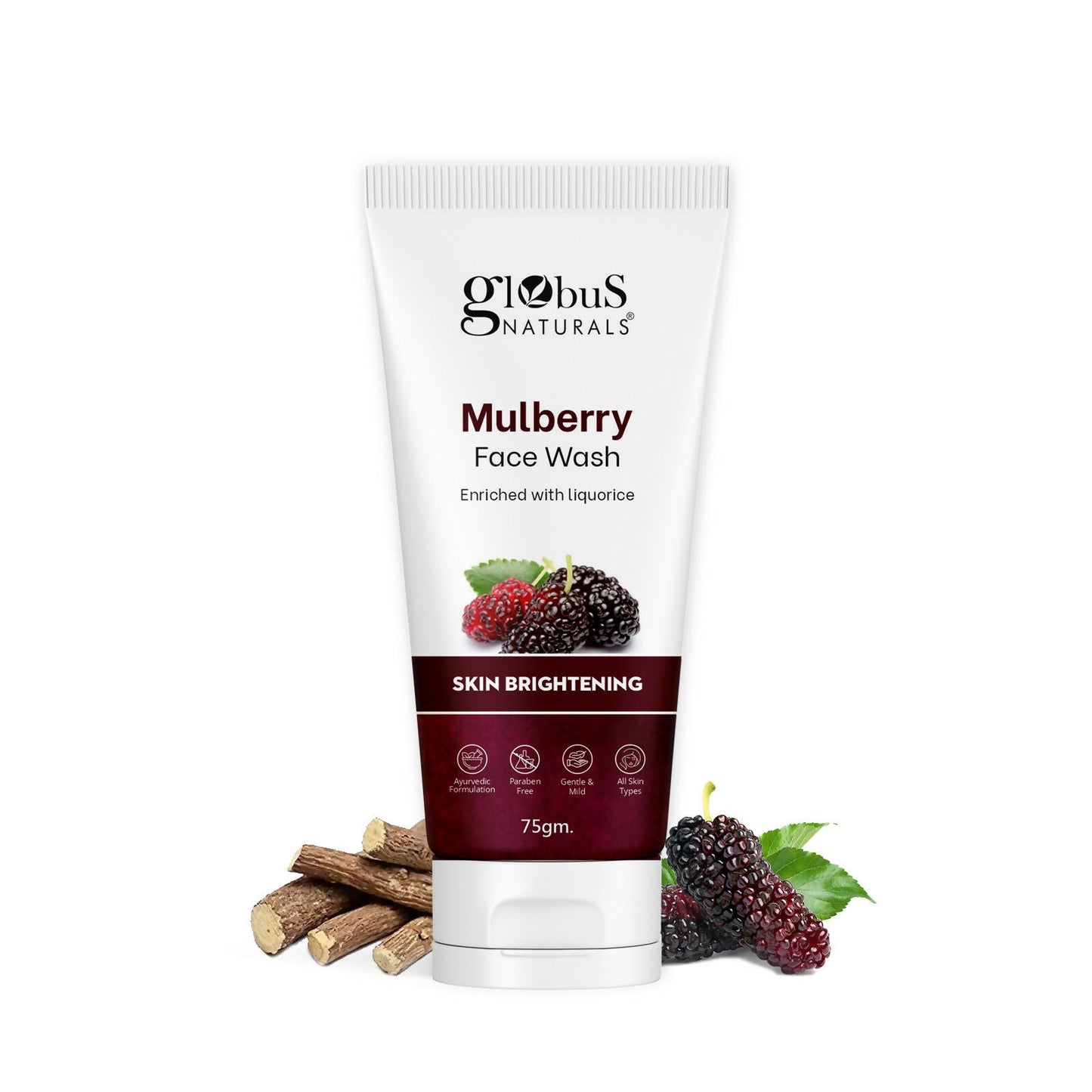 Globus Naturals Mulberry Fairness Face Wash, Suitable For All Skin Types | Swadesiicart