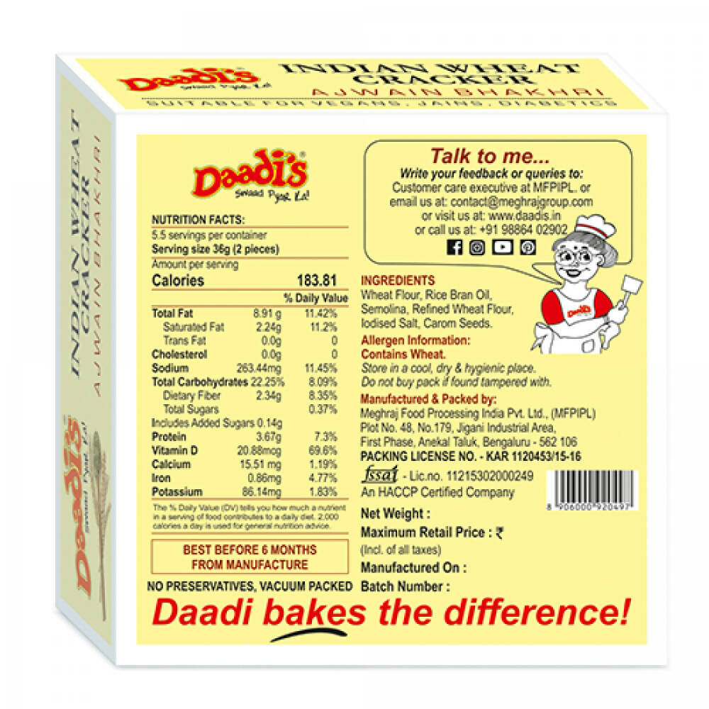 Daadi's Ajwain Bhakhri - Swadesiicart