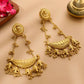 Kundan Antique Finish Chandelier Earrings - Ruby Raang | Swadesiicart