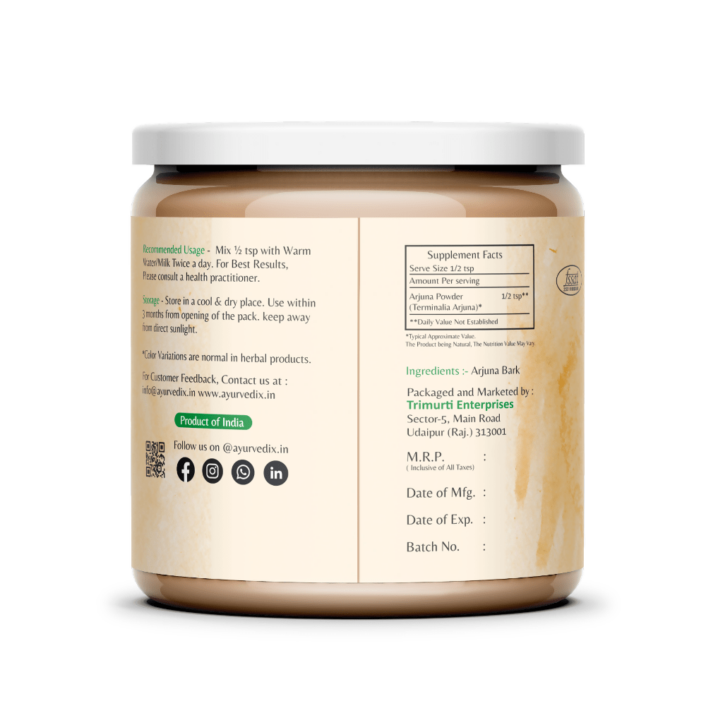 Ayurvedix Pure and Organic Arjuna Powder - Swadesiicart