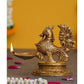 eCraftIndia Gold-Toned Peacock Brass Diya Stand | Swadesiicart