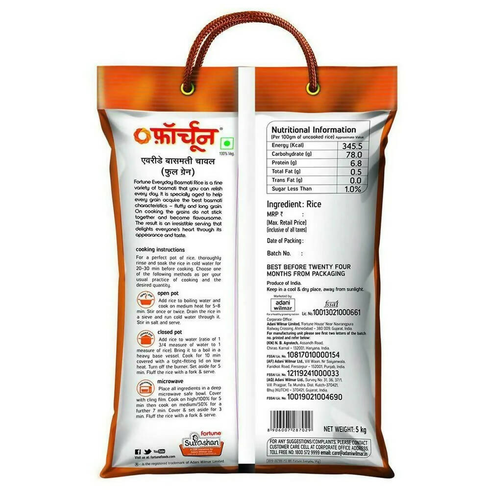 Fortune Everyday Basmati Rice - Swadesiicart