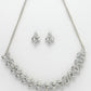 NVR Women Silver-Plated American Diamond Jewellery Set Necklace & Earrings | Swadesiicart