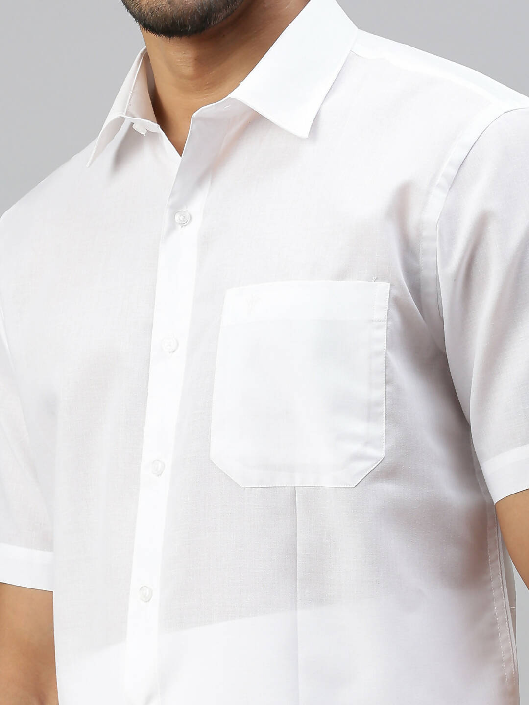 Ramraj Cotton Mens Half Sleeve Formal White Shirt | Swadesiicart