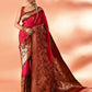 Joban Fashion Rani Pink & Bottle Green Plain With Weaving Border Banarasi Silk Sarees | Swadesiicart