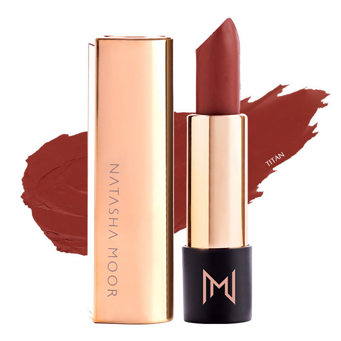Natasha Moor Silk Suede Lipstick - Titan - Swadesiicart