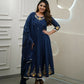 The52 Blue Women's Gorgeous Viscose Fabric Embroidered Work Flared Kurta Pant and Dupatta Set - Swadesiicart