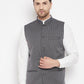 Even Apparels Grey Merino Men Woven Nehru Jacket BF708 | Swadesiicart