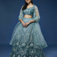 House of Panchhi Blue Net Gotapatti Work Lehenga & Blouse with Dupatta | Swadesiicart