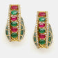 Ruby Raang Gold Polished Kundan Work Multi-Color Loops | Swadesiicart