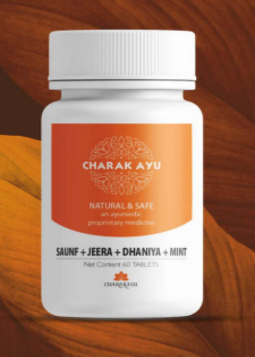 Charakayu Saunf + Jeera + Dhaniya + Mint Tablets | Swadesiicart