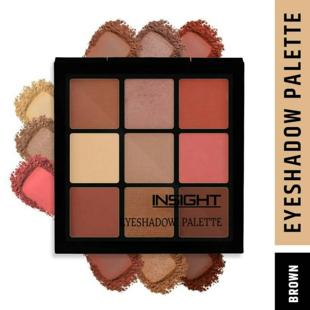 Insight Cosmetics 9 Color Eyeshadow Pallate - Brown - Swadesiicart