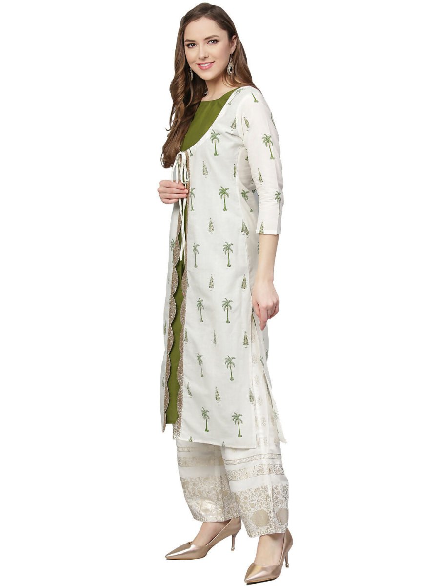 Ahalyaa Women's Traditional wear Kurta - Off White | Swadesiicart