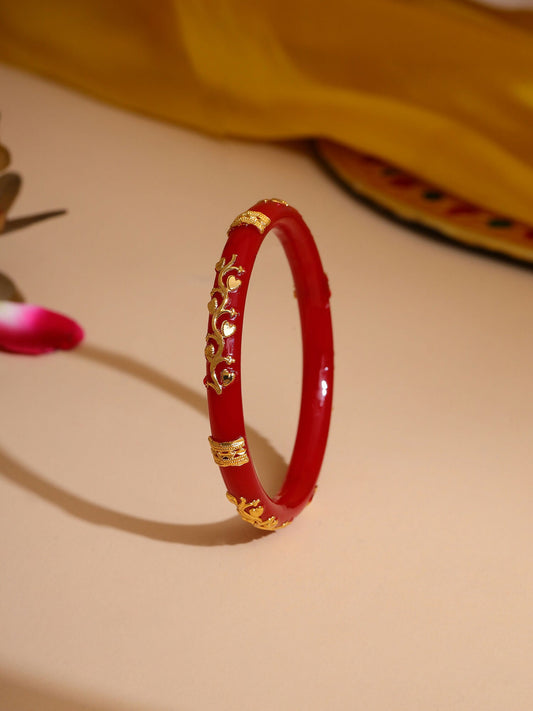 Ruby Raang Red Traditional Bangle | Swadesiicart