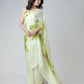 Vastranavya Mint Green Freehand Floral Print Ready to Wear Saree | Swadesiicart
