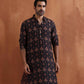 trueBrowns Men's Black Printed Kurta | Swadesiicart