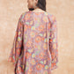 InWeave Women's Dove Grey Floral Digital Print Kaftan Boho Top - Swadesiicart