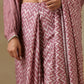 trueBrowns Dark Mauve Bandhani Printed SilkReady to Wear Saree | Swadesiicart