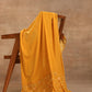 trueBrowns Mustard Velvet Embroidered Shawl | Swadesiicart
