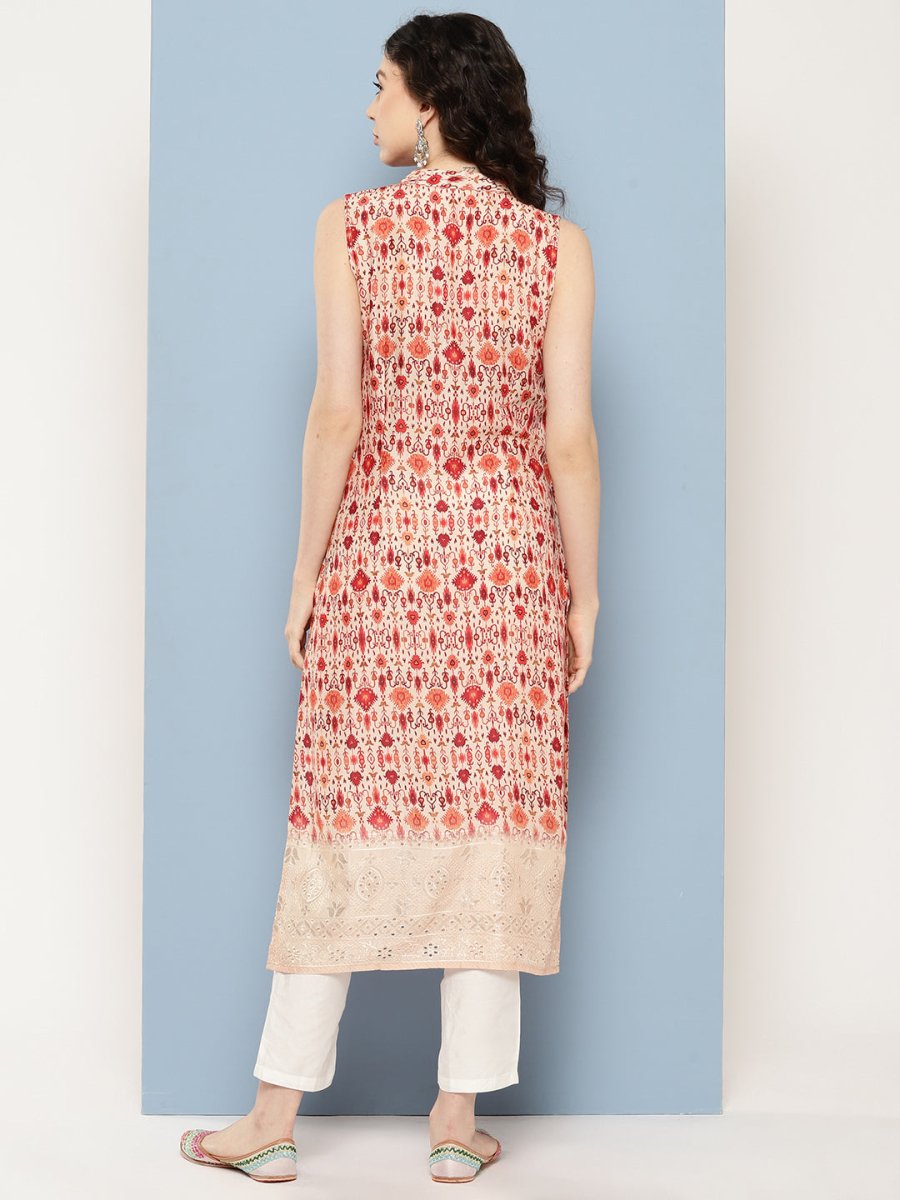 Ahalyaa Women Ethnic Motifs Embroidered Gotta Patti Kurta | Swadesiicart