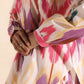 trueBrowns Pink Cotton Ikat Shirt Co-ord Set - Swadesiicart