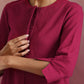 trueBrowns Magenta Cotton Kurta Co-ord set - Swadesiicart