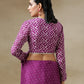 trueBrowns Purple Bandhani Printed Silk Full Sleeve Blouse | Swadesiicart