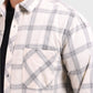 Jonesburg Off White Checks Fine Corduroy Regular Fit Shirt | Swadesiicart