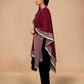 trueBrowns Maroon Woollen Kaftan Cape | Swadesiicart