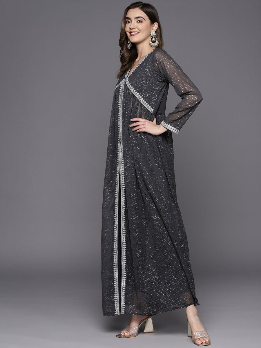 Ahalyaa Glitter Printed Top With Trousers | Swadesiicart