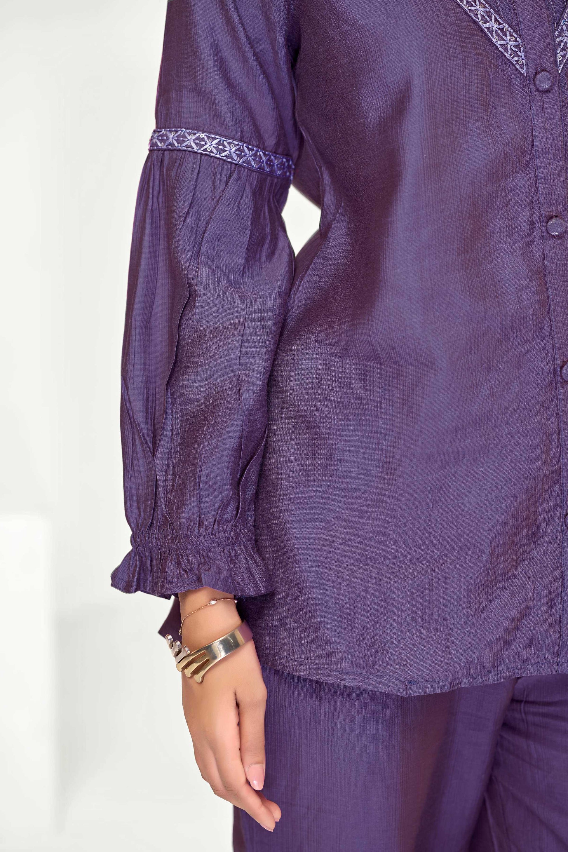 BulBul Mahi Purple Co-Ord Set - Swadesiicart
