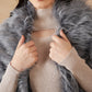 InWeave Women's Light Grey Fur Cape - Swadesiicart