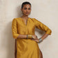 trueBrowns Gold Silk Kurta Set | Swadesiicart