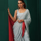 trueBrowns Powder Blue Muslin Silk Ready to Wear Saree | Swadesiicart