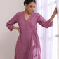 trueBrowns Onion Pink Dobby Angrakha Pant Set | Swadesiicart