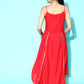 InWeave Women's Red Gota Strappy Kurta Set - Swadesiicart