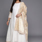 Ahalyaa Plus Size Boat Neck Maxi Ethnic Dress With Dupatta | Swadesiicart