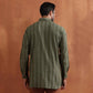 trueBrowns Men's Olive Green Cotton Dobby Short Kurta | Swadesiicart