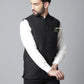 Even Apparels Men's Black Nehru Jacket With Welt Pockets | Swadesiicart