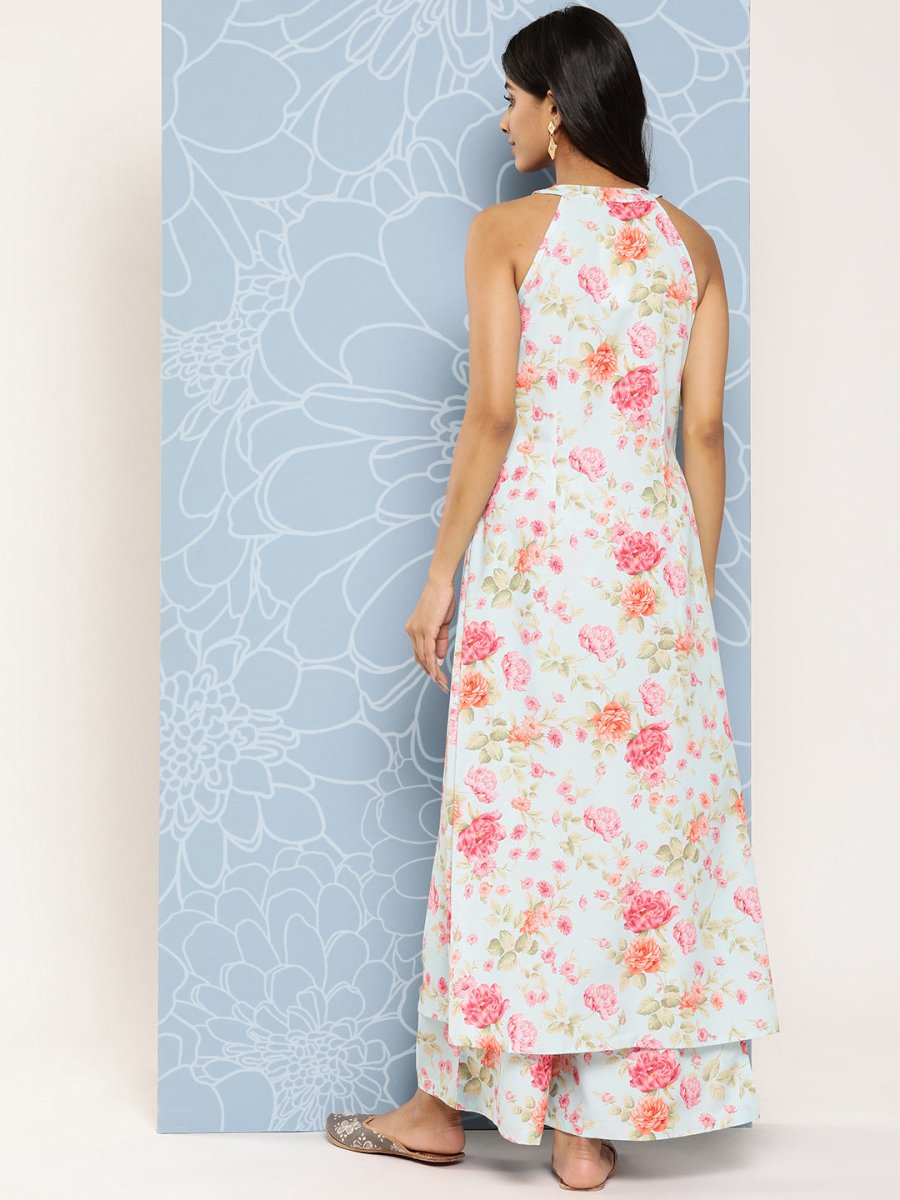 Ahalyaa Women Printed Longline Top With Palazzos | Swadesiicart