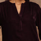 trueBrowns Wine Velvet Solid Co-ord Set - Swadesiicart