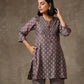 trueBrowns Grey Pink Floral Printed Silk Co-Ord Set - Swadesiicart