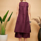 InWeave Women's Wine Solid Short Kurta Palazzo Set - Swadesiicart