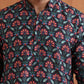 trueBrowns Men's Black Floral Printed Kurta | Swadesiicart