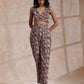 trueBrowns Black Floral Overall Bagru Print Cotton Pant Suit Set | Swadesiicart