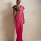 trueBrowns Pink Gold Metallic Ready To Wear Saree | Swadesiicart