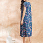 InWeave Women's Blue Pink Kalamkari A Line Dress - Swadesiicart