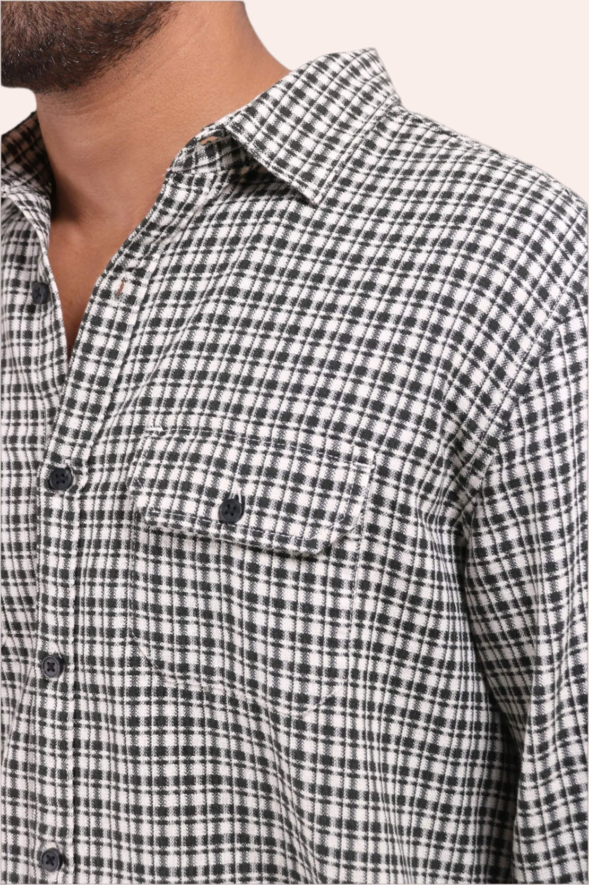 Xkind White Textured Checks Overshirt/ Shirt | Swadesiicart